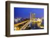 Busy Roads Leading to the Marina Bay Sands, Gardens by the Bay and Artscience Museum at Night-Fraser Hall-Framed Photographic Print