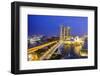 Busy Roads Leading to the Marina Bay Sands, Gardens by the Bay and Artscience Museum at Night-Fraser Hall-Framed Photographic Print