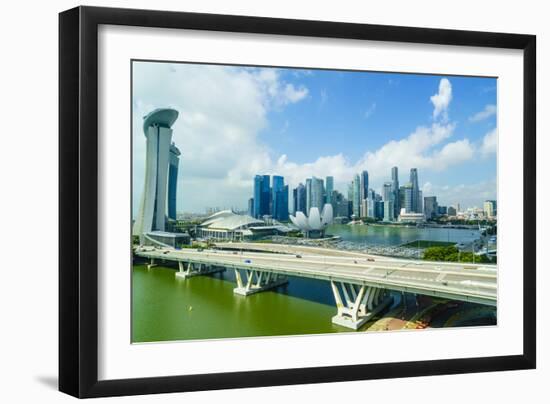 Busy Roads Leading to the Marina Bay Sands-Fraser Hall-Framed Photographic Print