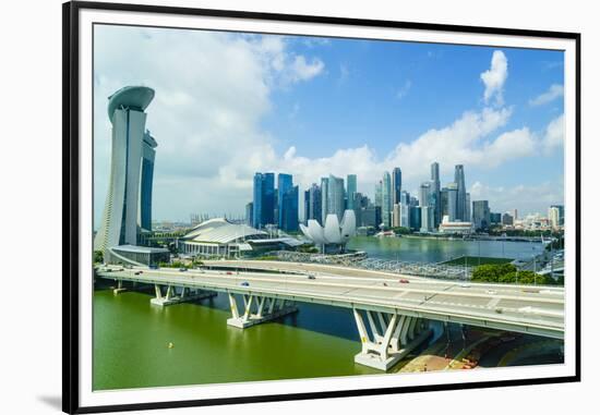 Busy Roads Leading to the Marina Bay Sands-Fraser Hall-Framed Premium Photographic Print