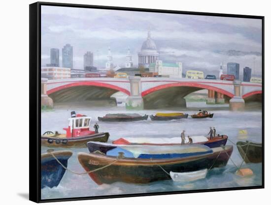 Busy Scene at Blackfriars, 2005-Terry Scales-Framed Stretched Canvas