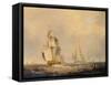 Busy Shipping Lanes in the Channel-George the Elder Chambers-Framed Stretched Canvas