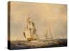 Busy Shipping Lanes in the Channel-George the Elder Chambers-Stretched Canvas