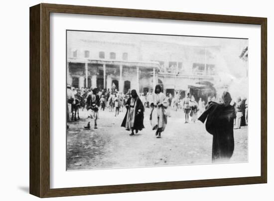 Busy Square in Mosul, Mesopotamia, 1918-null-Framed Giclee Print