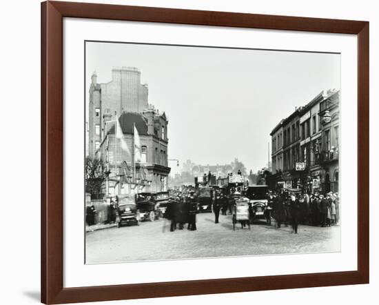 Busy Street by Stamford Bridge Stadium, (Chelsea Football Ground), Fulham, London, 1912-null-Framed Photographic Print