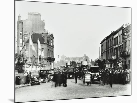 Busy Street by Stamford Bridge Stadium, (Chelsea Football Ground), Fulham, London, 1912-null-Mounted Photographic Print
