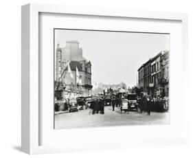 Busy Street by Stamford Bridge Stadium, (Chelsea Football Ground), Fulham, London, 1912-null-Framed Photographic Print