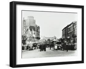 Busy Street by Stamford Bridge Stadium, (Chelsea Football Ground), Fulham, London, 1912-null-Framed Premium Photographic Print