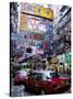 Busy Street, Causeway Bay, Hong Kong Island, Hong Kong, China-Amanda Hall-Stretched Canvas