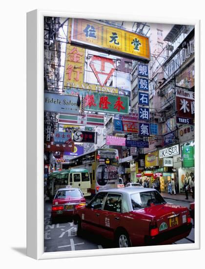 Busy Street, Causeway Bay, Hong Kong Island, Hong Kong, China-Amanda Hall-Framed Photographic Print