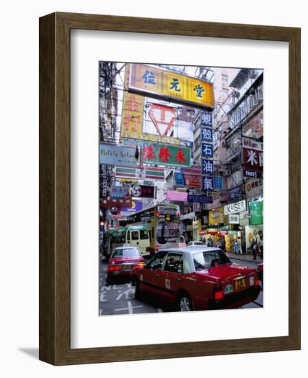 Busy Street, Causeway Bay, Hong Kong Island, Hong Kong, China-Amanda Hall-Framed Photographic Print