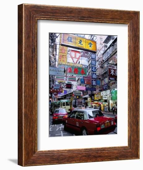 Busy Street, Causeway Bay, Hong Kong Island, Hong Kong, China-Amanda Hall-Framed Photographic Print