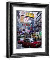 Busy Street, Causeway Bay, Hong Kong Island, Hong Kong, China-Amanda Hall-Framed Photographic Print