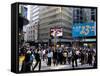 Busy Street, Central, Hong Kong Island, Hong Kong, China-Amanda Hall-Framed Stretched Canvas