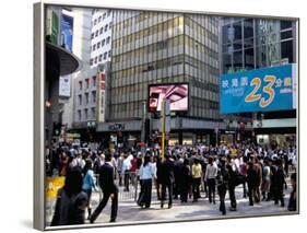 Busy Street, Central, Hong Kong Island, Hong Kong, China-Amanda Hall-Framed Photographic Print