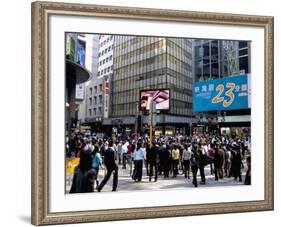 Busy Street, Central, Hong Kong Island, Hong Kong, China-Amanda Hall-Framed Photographic Print