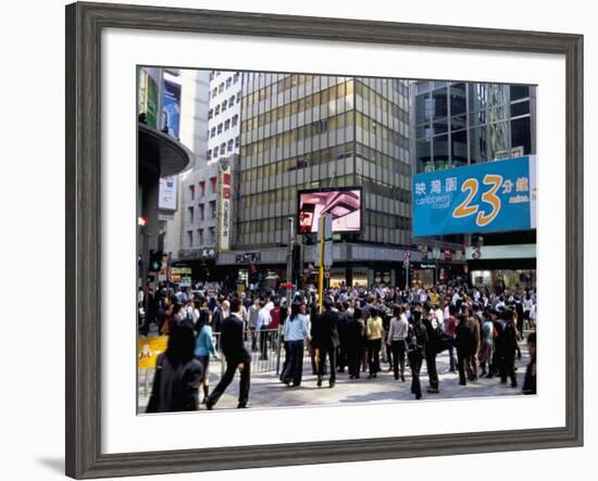 Busy Street, Central, Hong Kong Island, Hong Kong, China-Amanda Hall-Framed Photographic Print