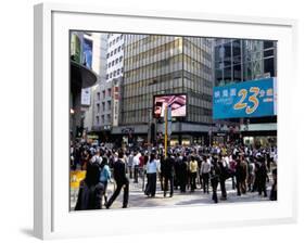 Busy Street, Central, Hong Kong Island, Hong Kong, China-Amanda Hall-Framed Photographic Print