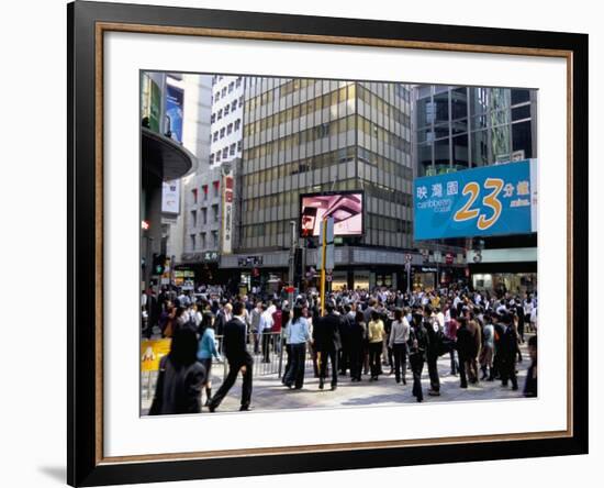 Busy Street, Central, Hong Kong Island, Hong Kong, China-Amanda Hall-Framed Photographic Print