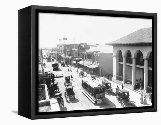Busy Street in Kingston-null-Framed Stretched Canvas