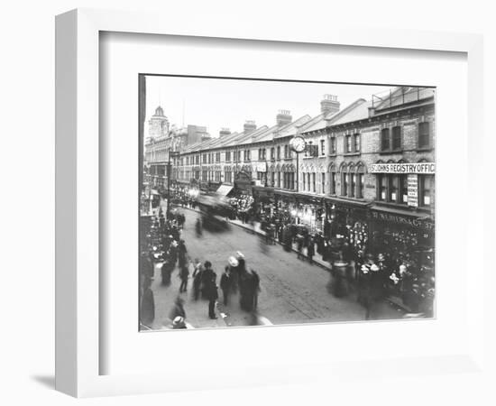 Busy Street Scene, St Johns Road, Clapham Junction, London, 1912-null-Framed Photographic Print