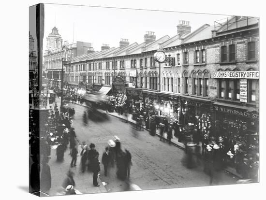 Busy Street Scene, St Johns Road, Clapham Junction, London, 1912-null-Stretched Canvas