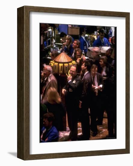 Busy Trading Floor of NY Stock Exchange-Ted Thai-Framed Photographic Print