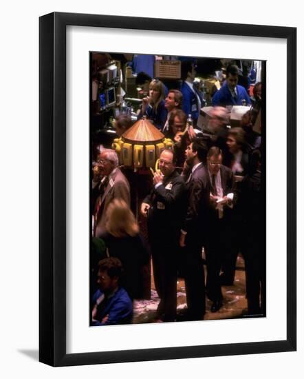 Busy Trading Floor of NY Stock Exchange-Ted Thai-Framed Photographic Print