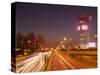Busy Traffic and Light Trails Through City Centre, Beijing, China, Asia-Neale Clark-Stretched Canvas