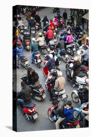 Busy Traffic in the Old Quarter, Hanoi, Vietnam, Indochina, Southeast Asia, Asia-Yadid Levy-Stretched Canvas