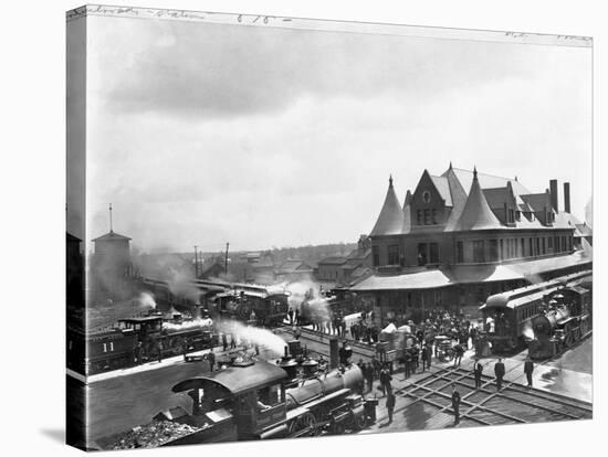 Busy Train Station in Michigan-null-Stretched Canvas