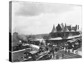 Busy Train Station in Michigan-null-Stretched Canvas