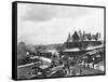 Busy Train Station in Michigan-null-Framed Stretched Canvas