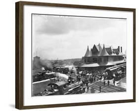 Busy Train Station in Michigan-null-Framed Photographic Print