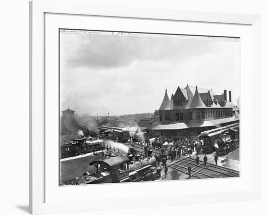 Busy Train Station in Michigan-null-Framed Photographic Print