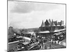 Busy Train Station in Michigan-null-Mounted Photographic Print