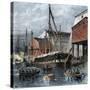Busy US Navy-Yard in Philadelphia, 1870s-null-Stretched Canvas