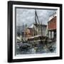 Busy US Navy-Yard in Philadelphia, 1870s-null-Framed Giclee Print