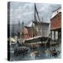 Busy US Navy-Yard in Philadelphia, 1870s-null-Stretched Canvas