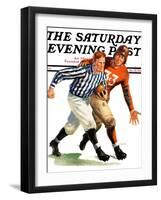 "But Ref!," Saturday Evening Post Cover, October 22, 1938-Lonie Bee-Framed Giclee Print