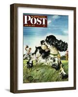 "Butch and Baseball," Saturday Evening Post Cover, June 18, 1949-Albert Staehle-Framed Giclee Print