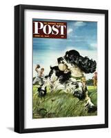 "Butch and Baseball," Saturday Evening Post Cover, June 18, 1949-Albert Staehle-Framed Giclee Print