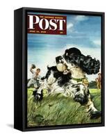 "Butch and Baseball," Saturday Evening Post Cover, June 18, 1949-Albert Staehle-Framed Stretched Canvas