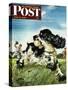 "Butch and Baseball," Saturday Evening Post Cover, June 18, 1949-Albert Staehle-Stretched Canvas