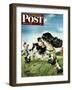 "Butch and Baseball," Saturday Evening Post Cover, June 18, 1949-Albert Staehle-Framed Premium Giclee Print