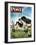 "Butch and Baseball," Saturday Evening Post Cover, June 18, 1949-Albert Staehle-Framed Premium Giclee Print