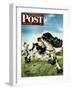 "Butch and Baseball," Saturday Evening Post Cover, June 18, 1949-Albert Staehle-Framed Premium Giclee Print