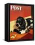 "Butch and Mousetrap," Saturday Evening Post Cover, June 8, 1946-Albert Staehle-Framed Stretched Canvas