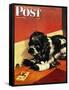 "Butch and Mousetrap," Saturday Evening Post Cover, June 8, 1946-Albert Staehle-Framed Stretched Canvas