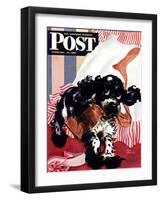 "Butch and the Nylons," Saturday Evening Post Cover, February 15, 1947-Albert Staehle-Framed Giclee Print